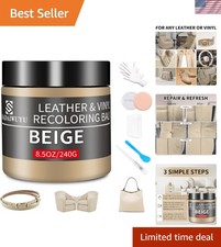 Beige Leather Recoloring Balm - 8.5oz Repair Kit for Furniture  Car Interiors