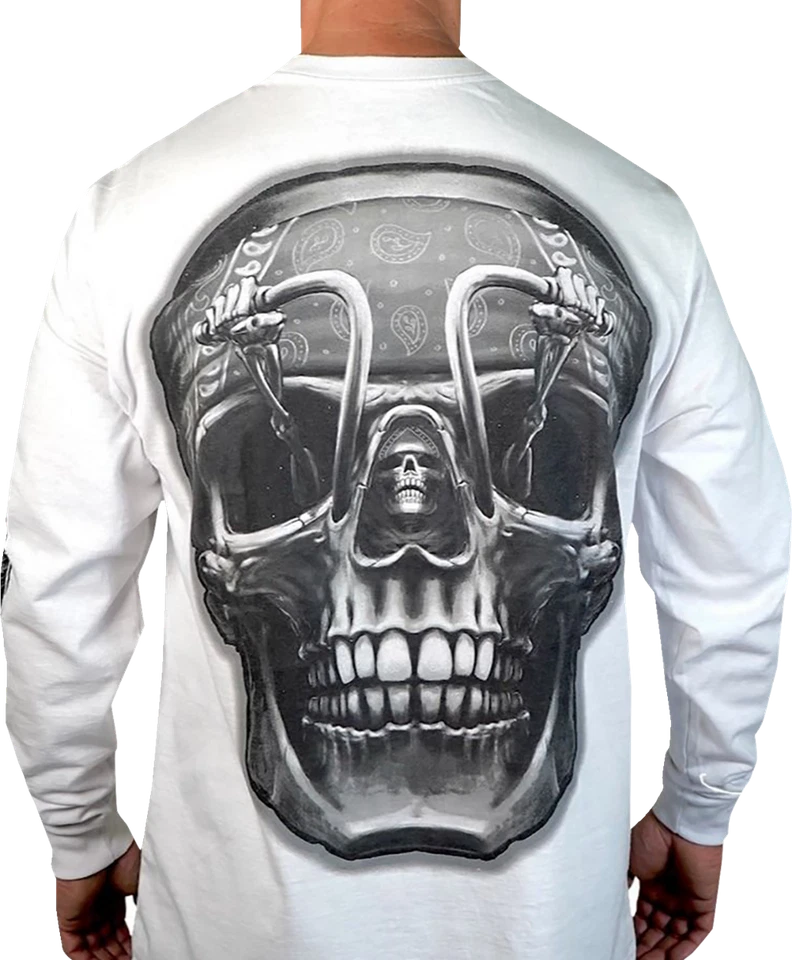 LETHAL THREAT LS20876XXXL Death Rider Long-Sleeve T-Shirt - White - 3XL - Image 2 of 2