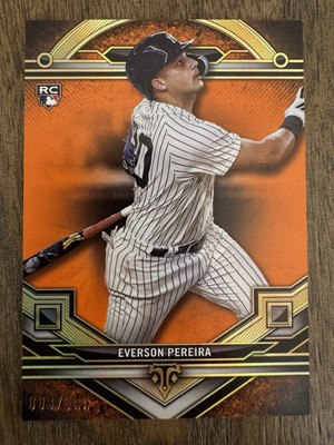 2024 Topps Triple Threads Everson Pereira #93 Amber Parallel 008/199 Yankees