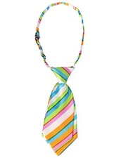 Cute Uniform Tie, Pretied Knot Striped Short Ties for Women One Size Colorful