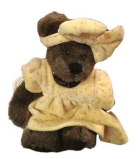 Vtg Boyds Bears Little 7" Plush Teddy yellow pink dots headband Dress Jointed