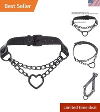 Versatile Gothic Punk Black Choker with Adjustable Length for Any Occasion