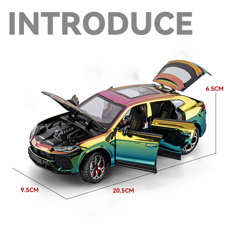 1:24 Lamborghini URUS Bison SUV modelo de coche diecast coche ligero vehículo de juguete Foto 3 de 4