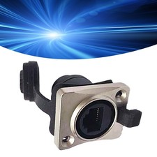 Rj45 Female Pass Through Connector With Cap Waterproof Stable Data Transmi