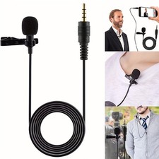 Clear Compact Plug-And-Play Reliable Clip-On Omnidirectional Lavalier Microphone