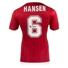 Alan Hansen Back Signed Liverpool 1986 Football Jersey