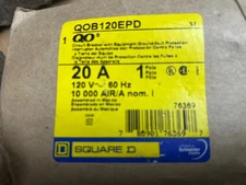 New Circuit Breaker Square D QOB120EPD Equipment Protective Device 1 Pole 20A