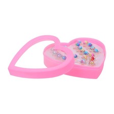 1Set Jewelry Rings in Box  Children Kids Little Girl Adjustable Pearl Rings 