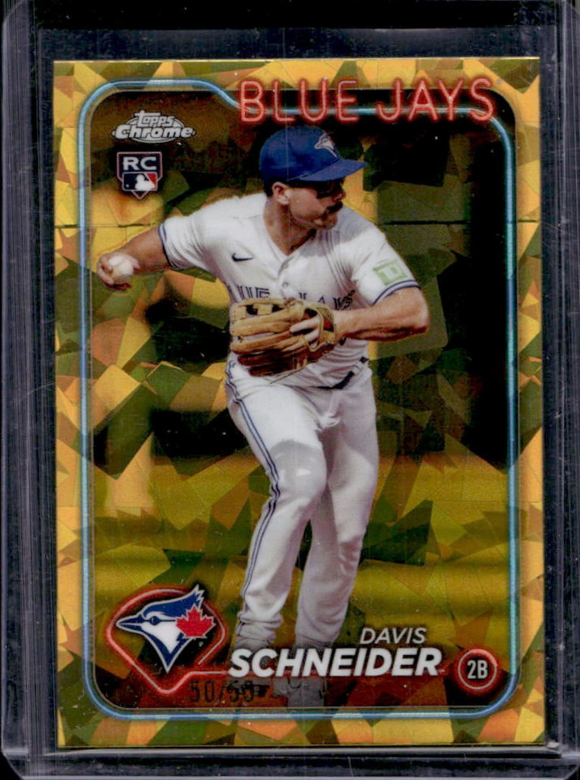 2024 Topps Chrome Sapphire Davis Schneider RC Gold Refractor #/50 Blue Jays