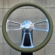 14 Wheel W Army Green Half Wrap Horn Hub 1964-66 Chevy Pontiac Olds Buick