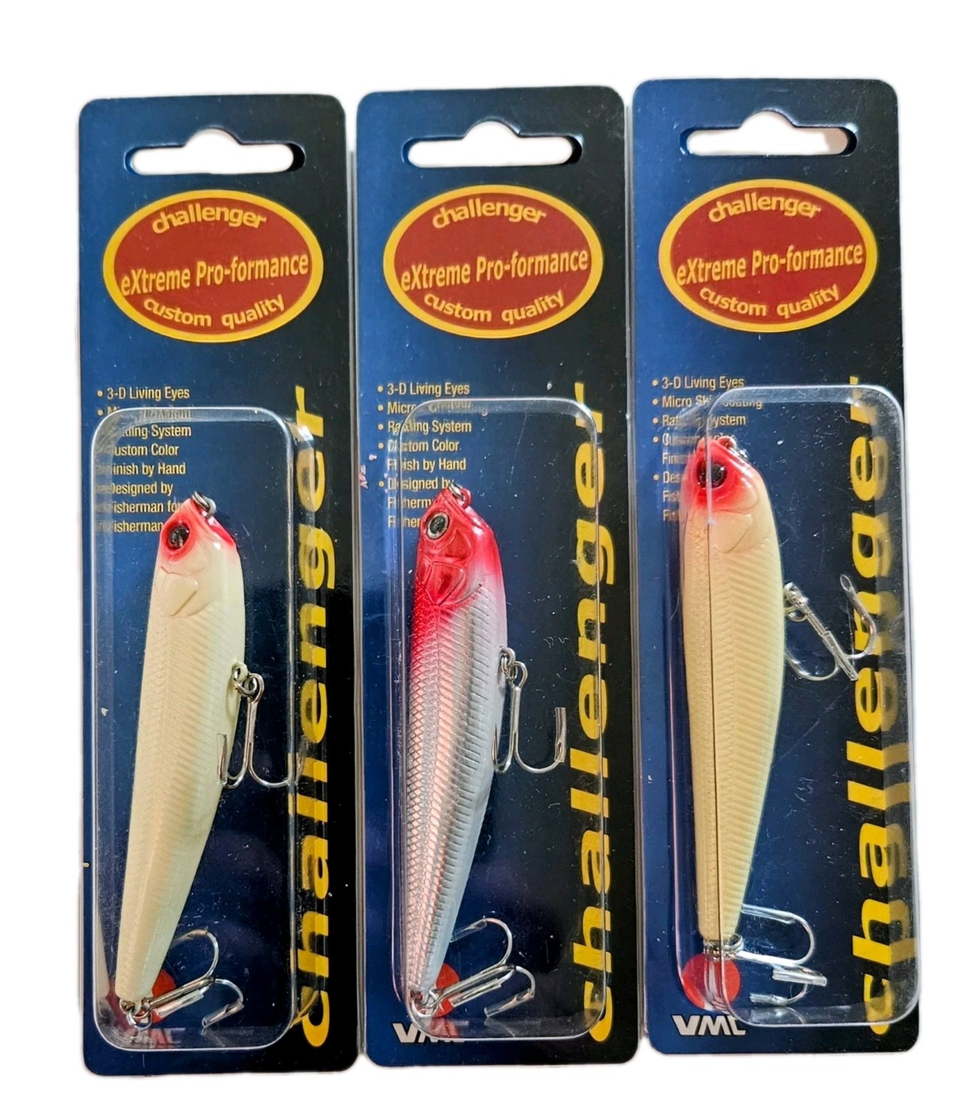 3 Challenger Extreme Pro-formance Topwater Lures 3/8 oz, 4", 2 Colors In Set New - Image 13