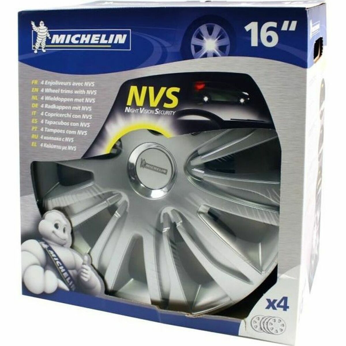  Copri Cerchioni Michelin Grigio Argentato 16" 4 Pezzi