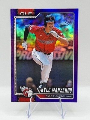 2026 Topps Series 1 Kyle Manzardo Purple Rainbow Foil # /250 Guardians SP SN