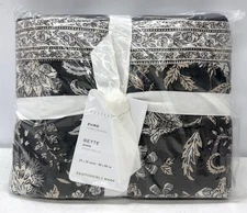 NEW Pottery Barn Bette Handcrafted Reversible Quilted Sham~Neutral~EURO