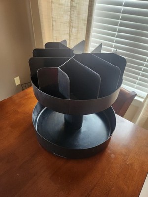 Mind Reader 2 Tier Lazy Susan Granola Snack Organizer - Black