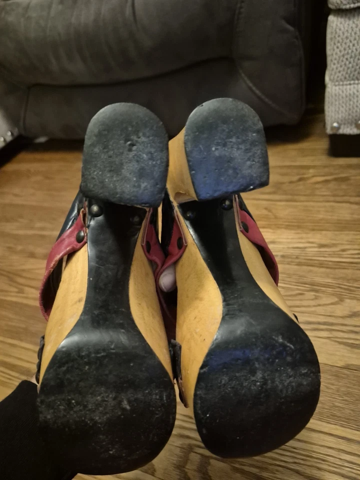 Andwer Geller Womens Wood Sandals Hand Made In Italy Size 6 - Image 4 of 4