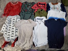 Carter's Etc 11 Pc Lot 13 Baby Clothes 12 Month Boy Oshkosh Sleeper Bodysuit