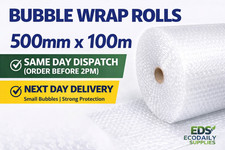 500mm x 100m Bubble Wrap Roll Small Bubbles Strong Packing Wrap UK Fast Post