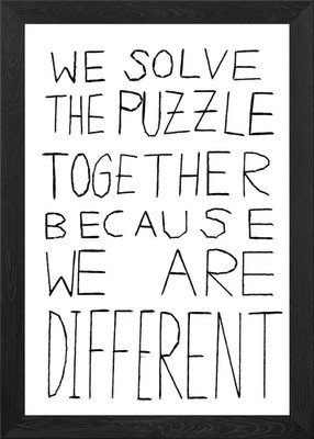 Wir lösen das Puzzle zusammen Gerahmtes Wandbild Poster Leinwanddruck Bild