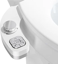 PIKETS Bidet Attachment for Toilet, Dual Nozzle (Frontal and Rear Wash) White