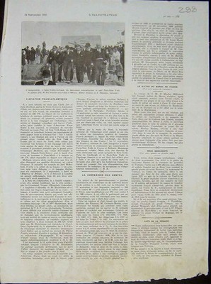 Alter Vintage Druck Valery-En-Caux Monument Painleve Luftfahrt Französisch 1932 20.