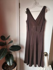 J.Crew Sophia 100% Silk Sleeveless Midi Dress Chocolate Brown Size 6