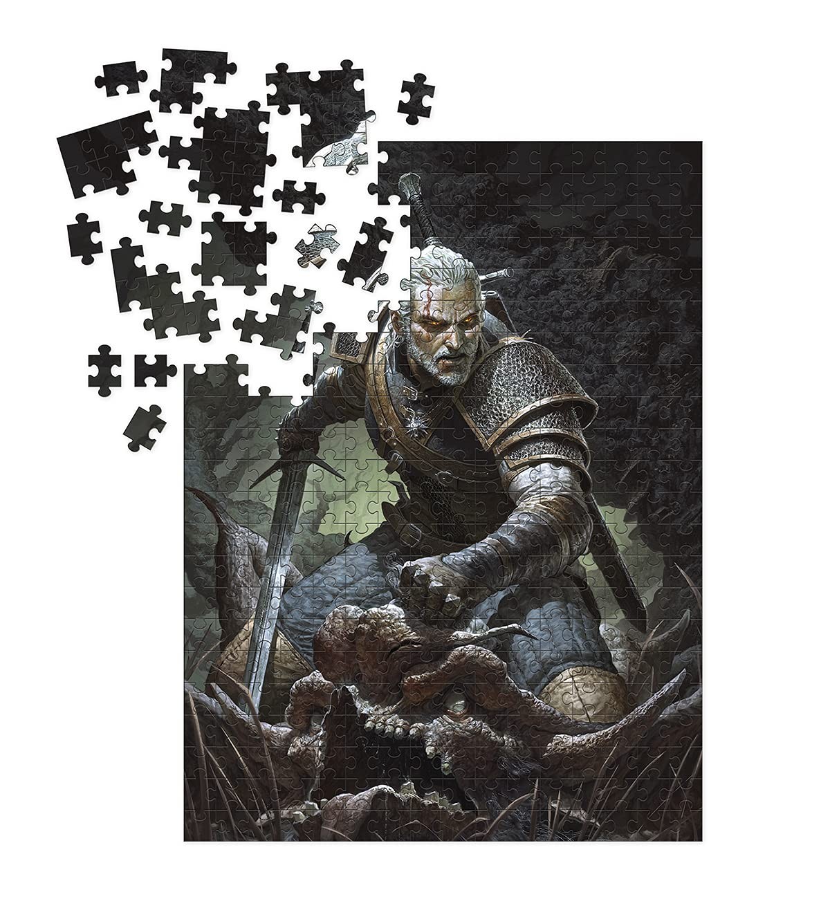 Dark Horse Deluxe The Witcher 3: Wild Hunt Geralt Trophy Puzzle, 1000 piezas, Multi
