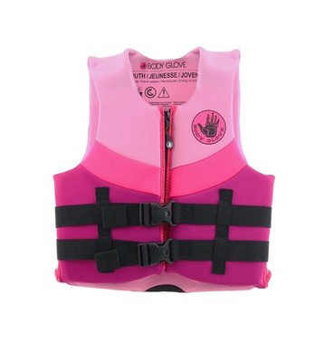 Body Glove Youth Neoprene PFD Life Jacket and Vest, Girl, 55-88 lbs Pink/Purple