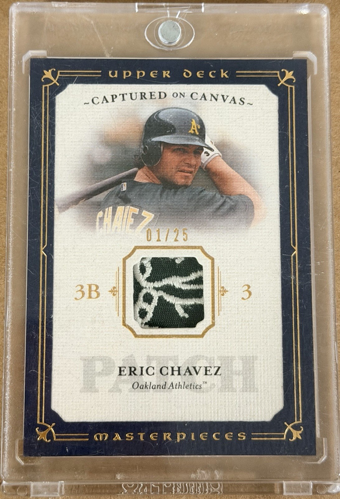 2008 UD Masterpieces Captured on Canvas Patch Eric Chavez #’d 1/25  #CC-EC