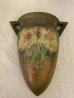Roseville Art Pottery Dahlrose Wall Pocket  Vase 8 1/8” No Mark 1928 Antique