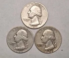 1941-P 1941-D 1941-S Washington Silver Quarter PDS SET