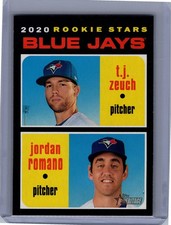 2020 Topps Heritage #376 Blue Jays Rookie Stars T.J. Zeuch / Jordan Romano