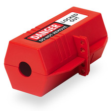 Lockout Tagout Plug Lock - 220V, 6-1/2 X 3 Inches  Secures up to 2 Plugs at Onc