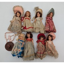 Mixed Lot 8 Vintage Story Book Dolls Original Clothes