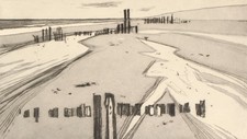 Otto EGLAU (1917-1988) Buhnen Bei Ebbe Sylt Aquatinta Radierung 1958