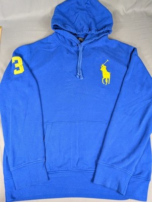 Polo Ralph Lauren Sweater Mens Extra Large Blue Big Pony Hoodie Read Description