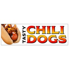 Chili Dogs Vinyl Banner with Optional Sizes (Made in the USA)