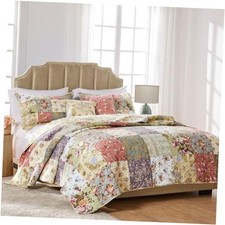 Greenland Home Blooming Prairie Cotton Patchwork Quilt Set, 4 4-Piece Twin/XL