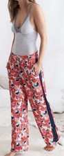 Aerie Flowery Pants Elastic Waist Zipper Legs Women s Small