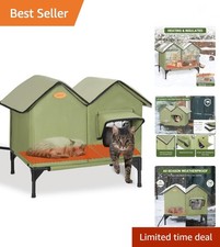 Heated Cat House for Outside in Winter Insulated Elevated Heated Outdoor Cat ...