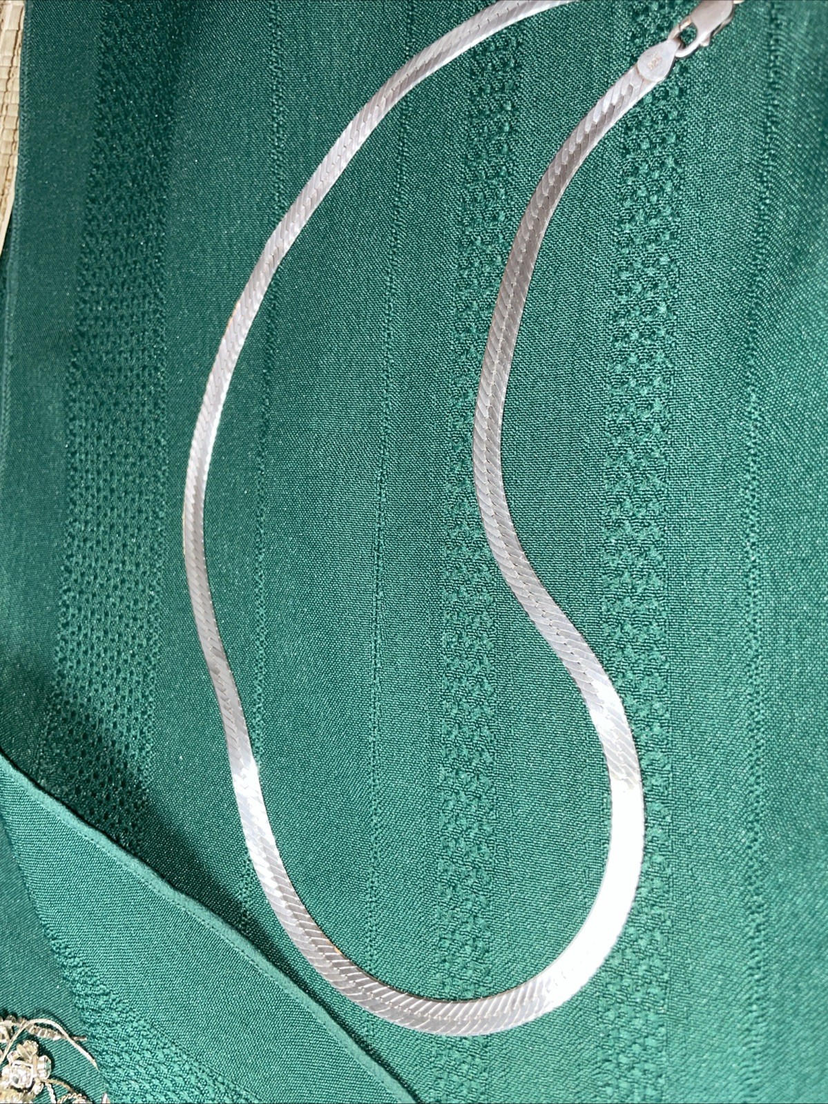 Solid 925 Sterling Silver Italian Herringbone Cha… - image 4