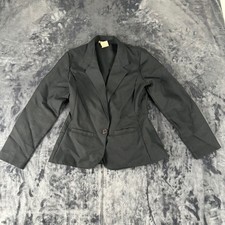 Unbranded Blazer Women S Black Single Button Notched Lapel Professional Jacket