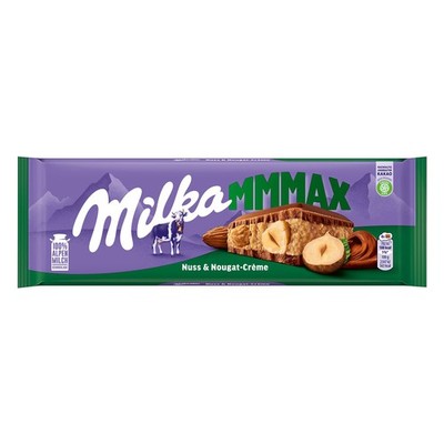 Milka Mmmax Nuss Nougat Creme gefüllte Alpenmilch Schokolade XXL 300g