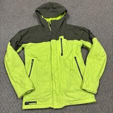 Burton Dryride Mens Snowboard Jacket Medium Neon Green, Dk Gray Insulated