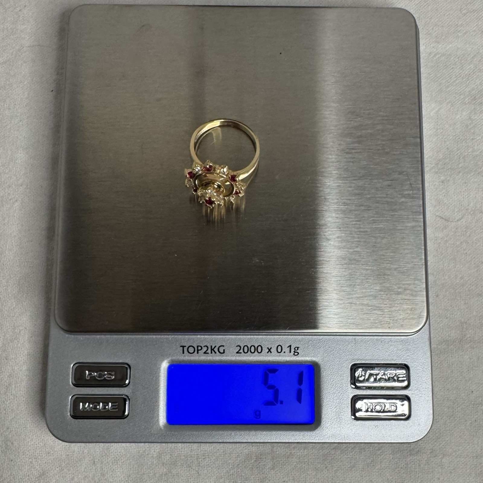 Diamond Ruby Spinner Motion Ring 14k Yellow Gold … - image 13