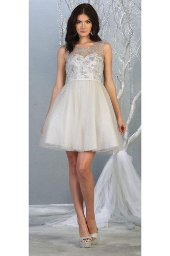 Womens Dresses For Bridesmaids Semi Formal Short Boat Neck A-Line Plus Size - Picture 14 of 18