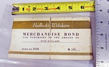 Vintage Gift certificate Bullocks Wilshire los angeles i. Magnin art deco macy's