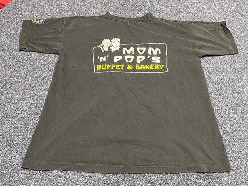 Vintage 1980s/1990s Blank Front Black Single Stitch T-Shirt Men's Size XL K7 - Picture 2 of 5