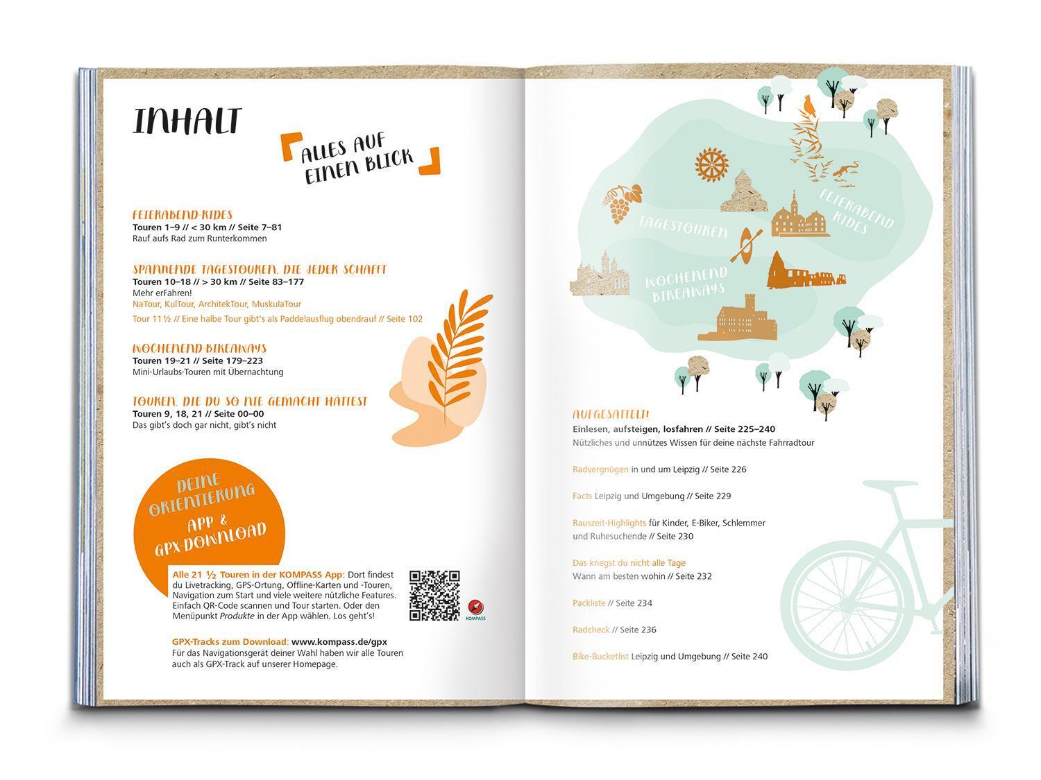 Thumbnail - Kompass Radvergnügen In Und Um Leipzig | Kay Tschersich | Taschenbuch