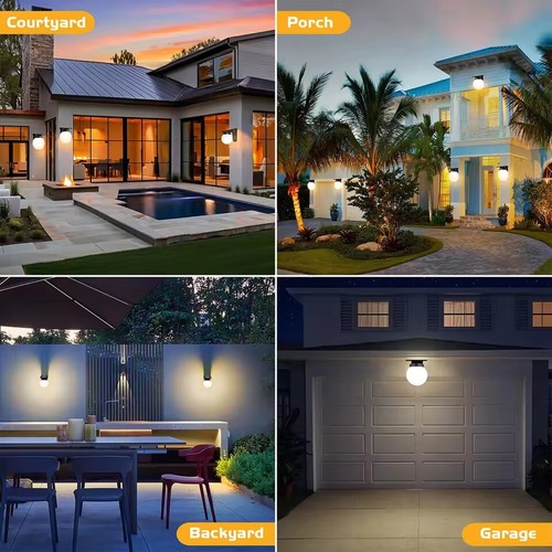 Solar Wandleuchte 400LM Verstellbare Helligkeit 3-Farben Farbwechsel Solarlampe - Bild 11 von 14